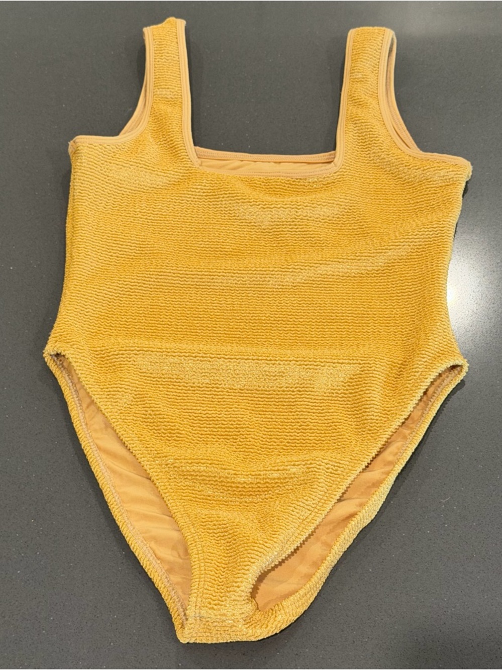 Montce Allie One Piece Swimsuit in a Yellow Gold Sz Small EUC Quiet Luxury Beach - Picture 5 of 14